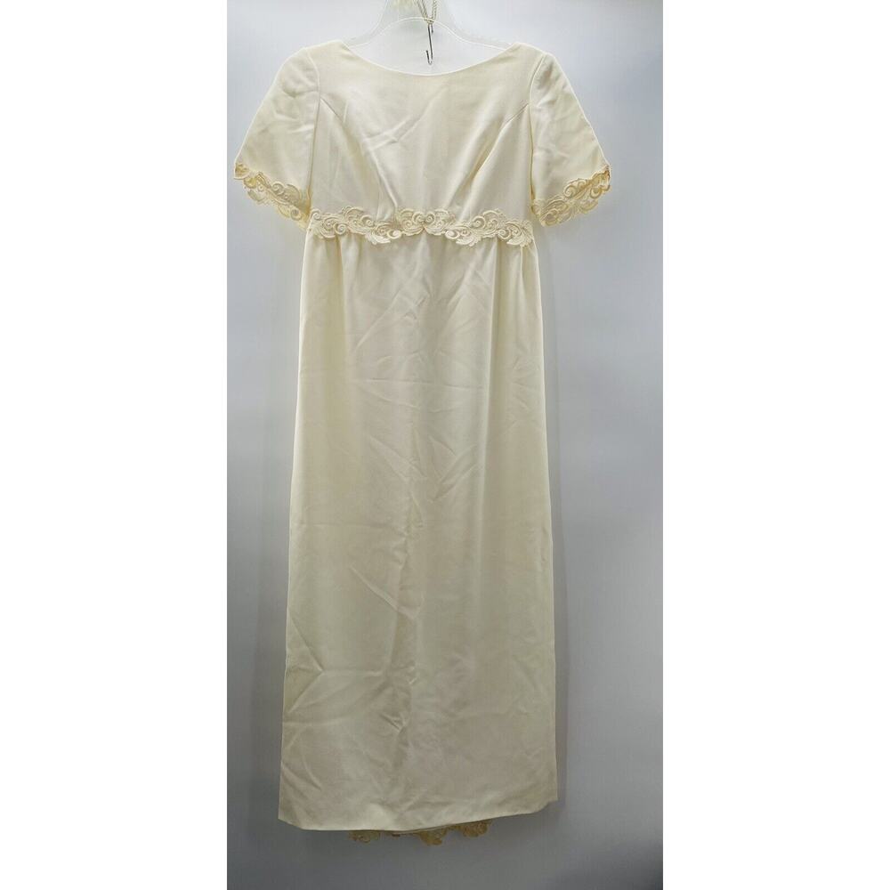 Victorian Wedding Dress Vintage ILGWU With 90" Veil Ivory Embellished
